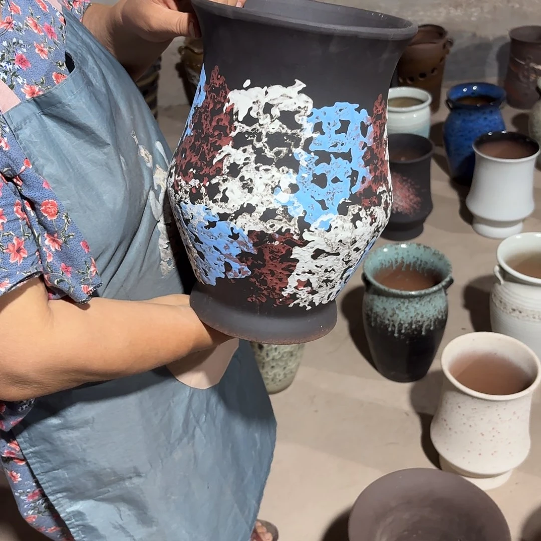 紫砂花盆口20高30