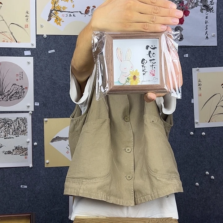 国画纯手绘向光而生【12*12】送框