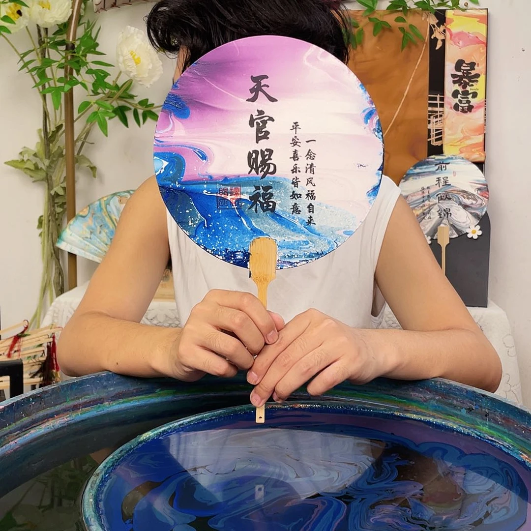 扇子非遗漆扇 团扇制作