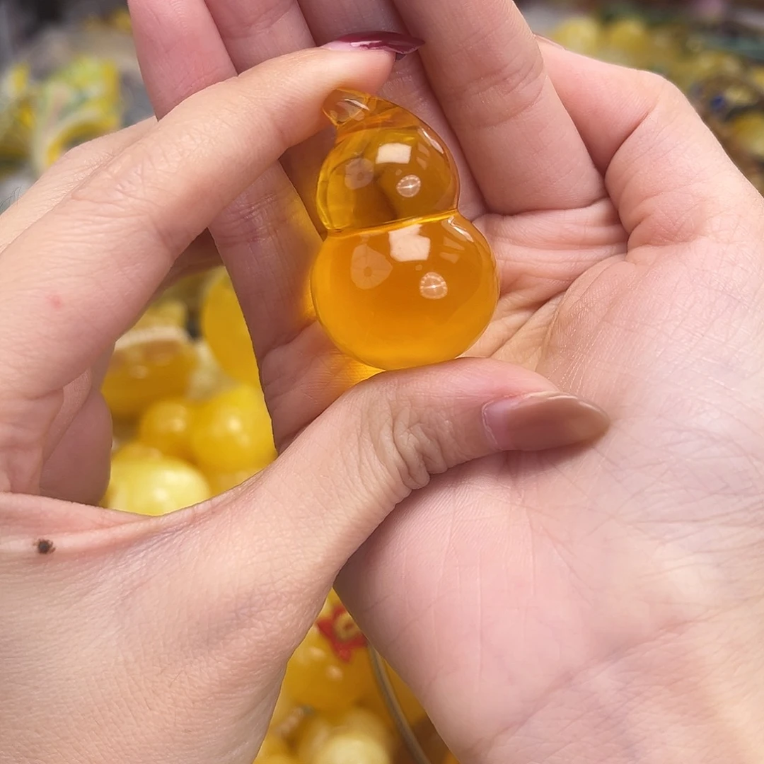 裸石琥珀未镶嵌11.7g橘红葫芦