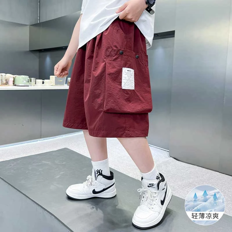男童夏装工装速干短裤2025新款儿童夏季裤子休闲宽松大童五分裤潮