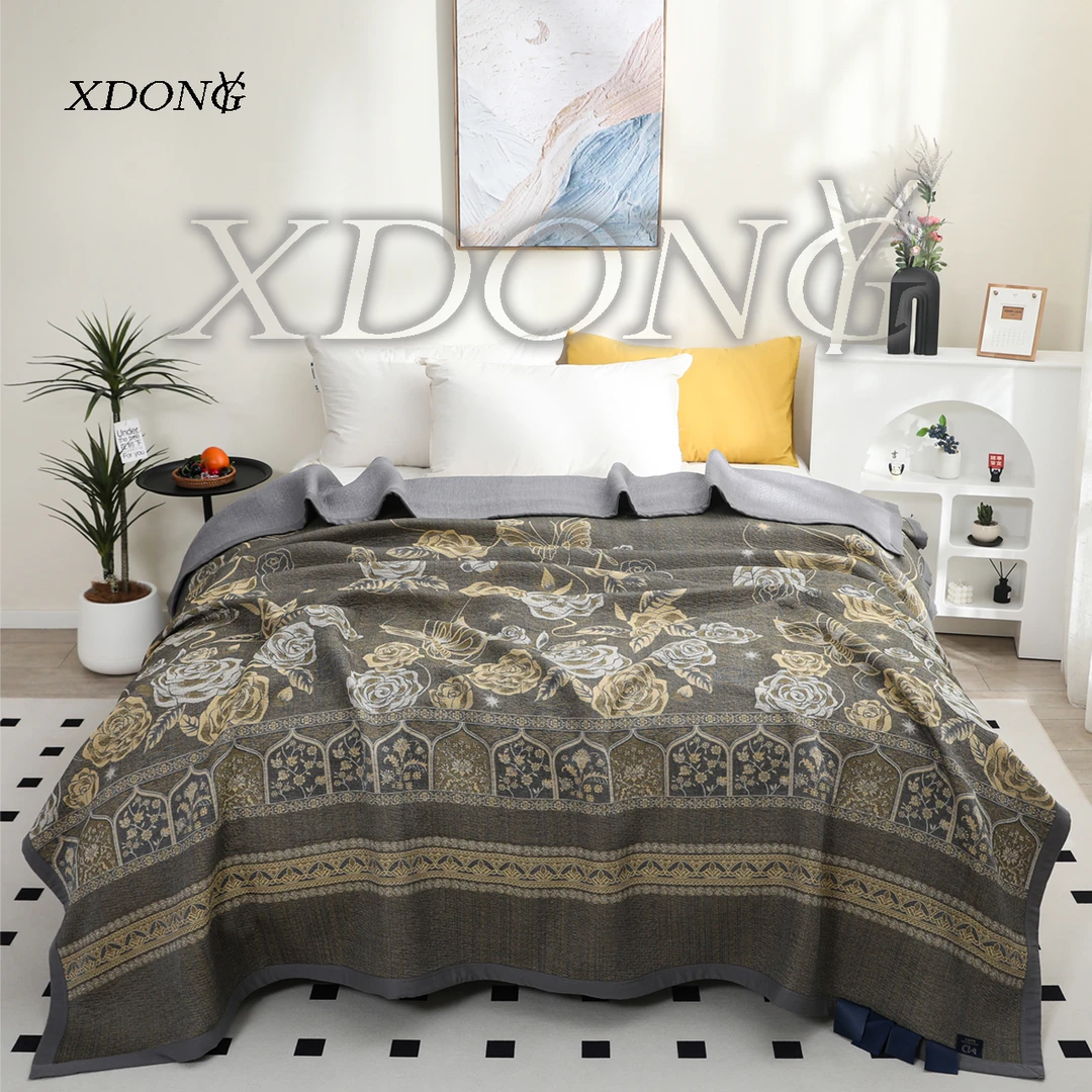 XDONGY（冬云家纺）顶奢230*250 琼花玉叶金 床盖毯