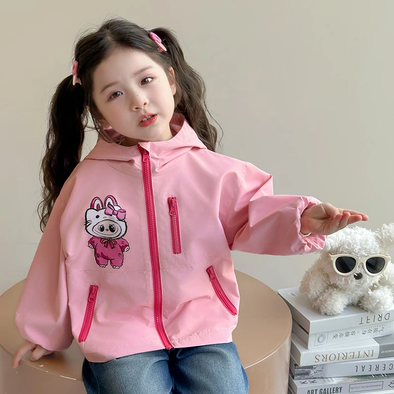 女童拉布布外套洋气卡通儿童连帽休闲防风上衣小女孩宝宝春秋装潮