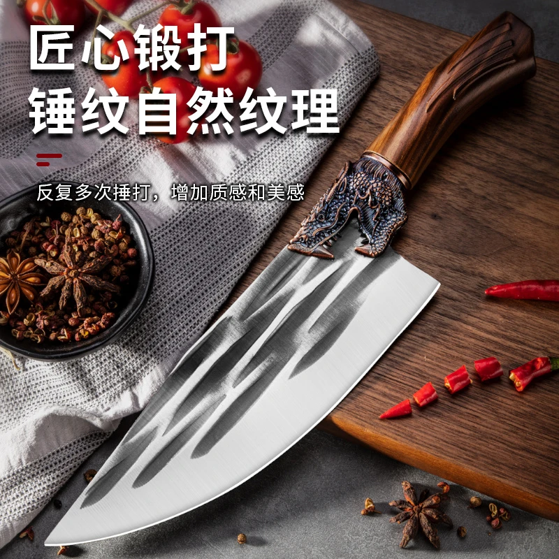 不锈钢手工锻打猪肉刀多用弯刀切片切肉刀肉档分割刀屠宰专用刀具