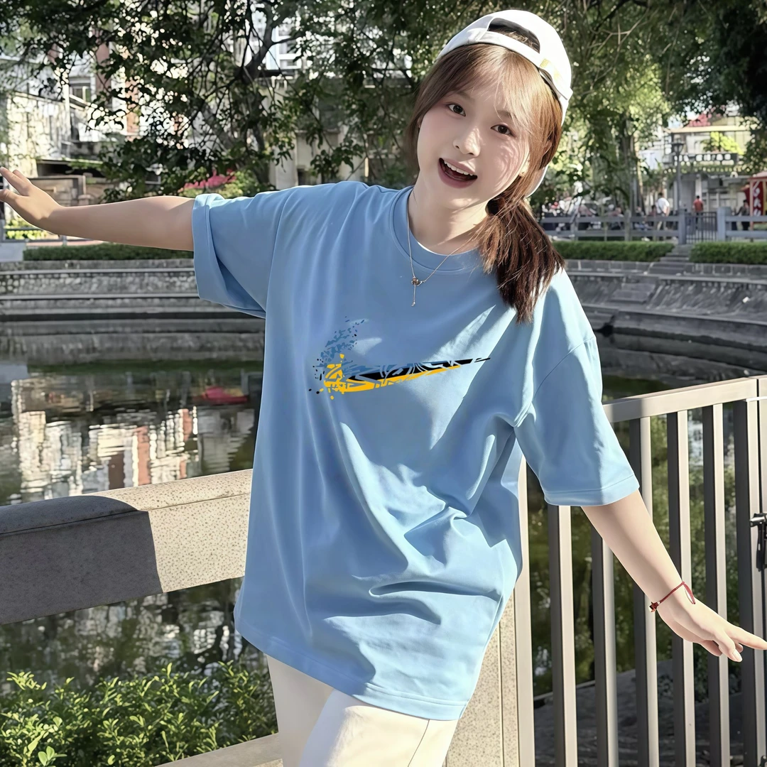 旗舰店奥特莱斯官方正品休闲潮流减龄短袖洋气精致圆领咏颖上衣