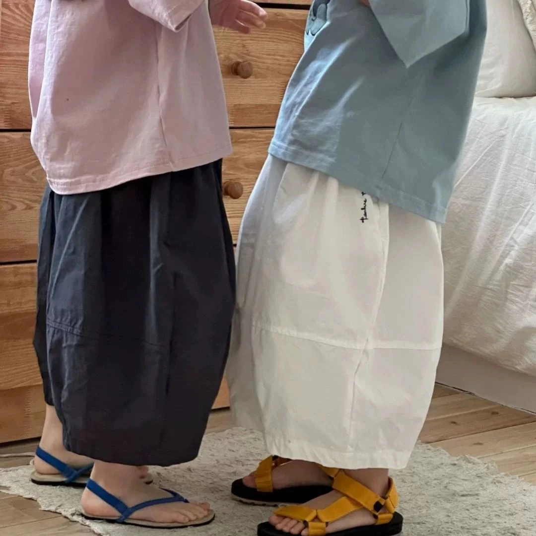 儿童夏装日系休闲男女童萝卜裤夏季宝宝休闲宽松七分裤防蚊裤