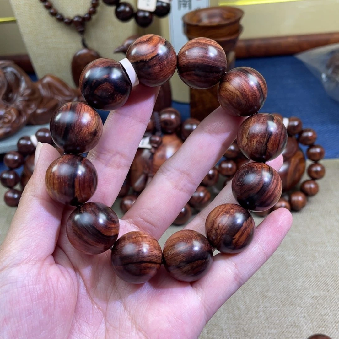 黄花梨/降香黄檀手串/手链3***3越南黄花梨大黑线油梨