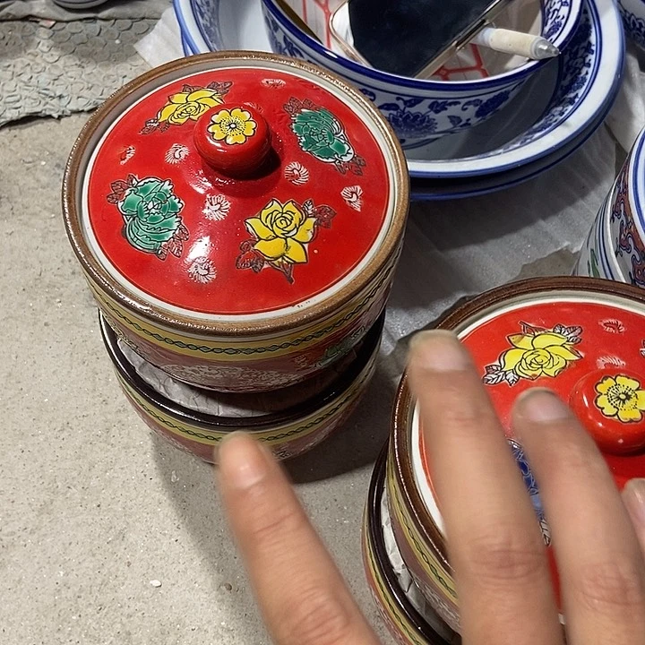 瓷片惠**心景德镇陶瓷罐1个