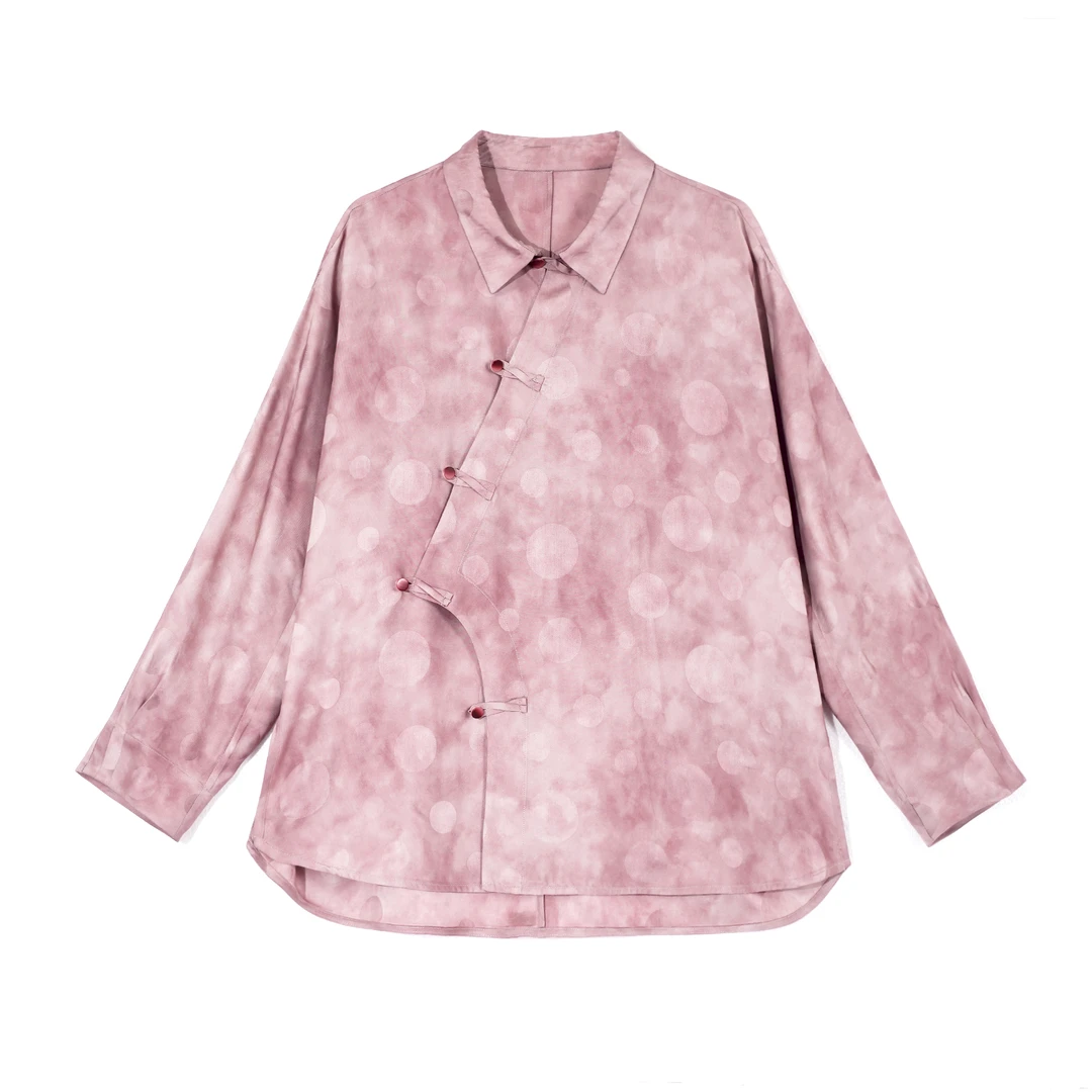 2025春夏新款宽松中国风复古香云纱桑蚕丝休闲时尚上衣BC252301