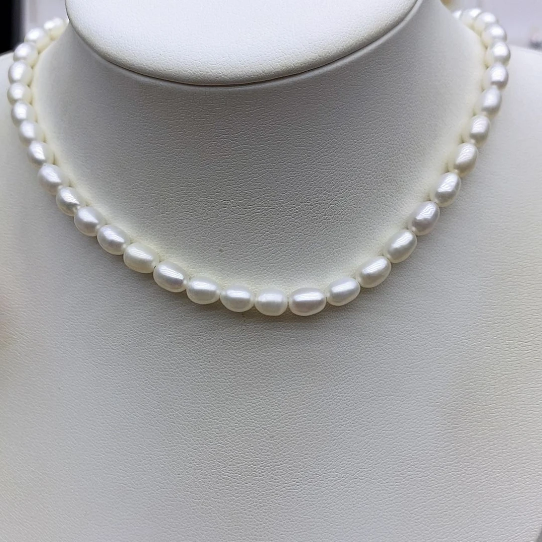 淡水珍珠银S925镶嵌颈饰