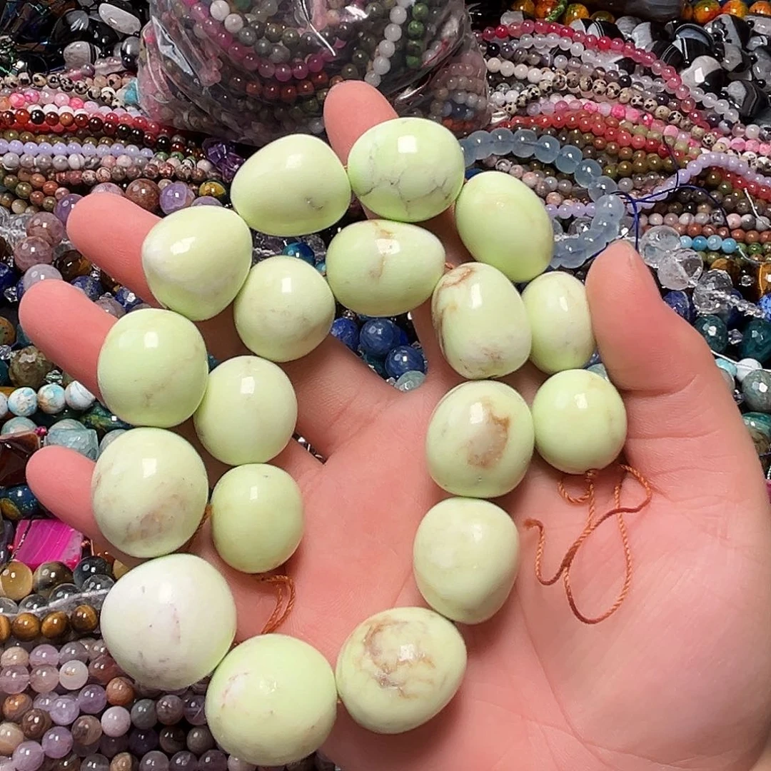 玛瑙/玉髓未镶嵌珠宝半成品L192天然青苹果玛瑙随行