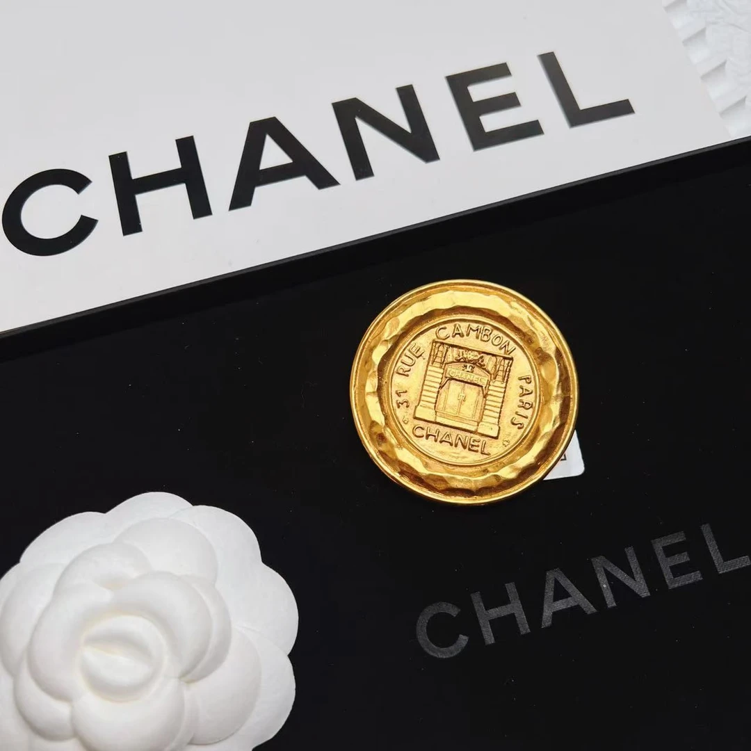95新 Chanel/香奈儿 柚礼中古/香奈儿素金康鹏街胸针LZ403168