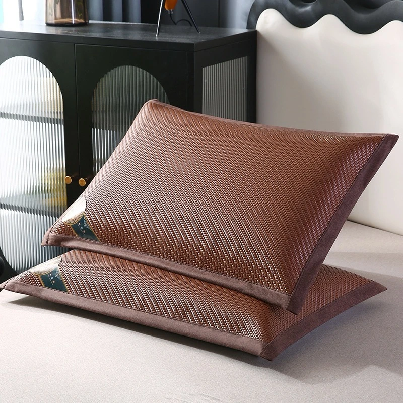 【1226人收藏】高品质夏日冰藤枕头套藤席枕套加大一对成人凉席枕头