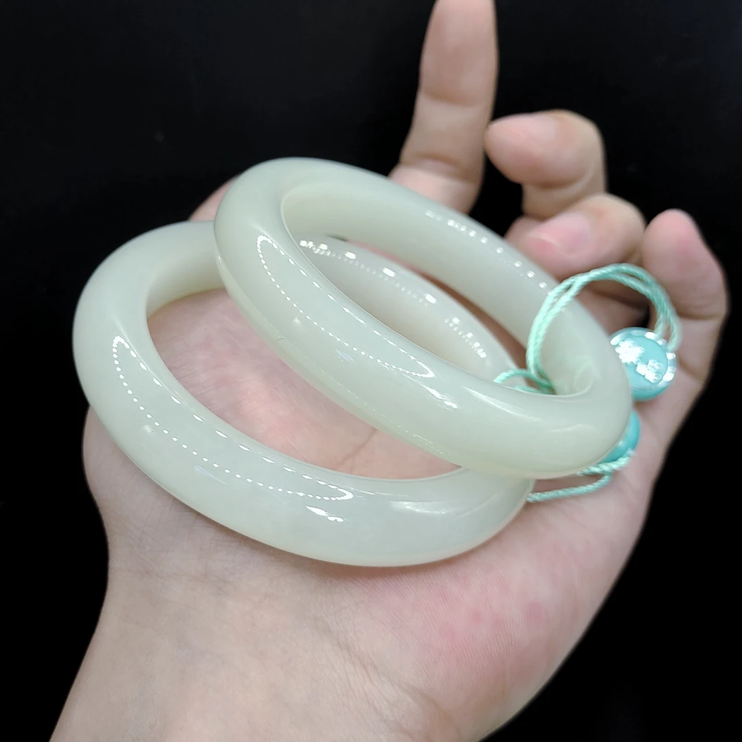 【老三珠宝】和田玉宽条手镯JH【多样性发其一】圈口52-62mm