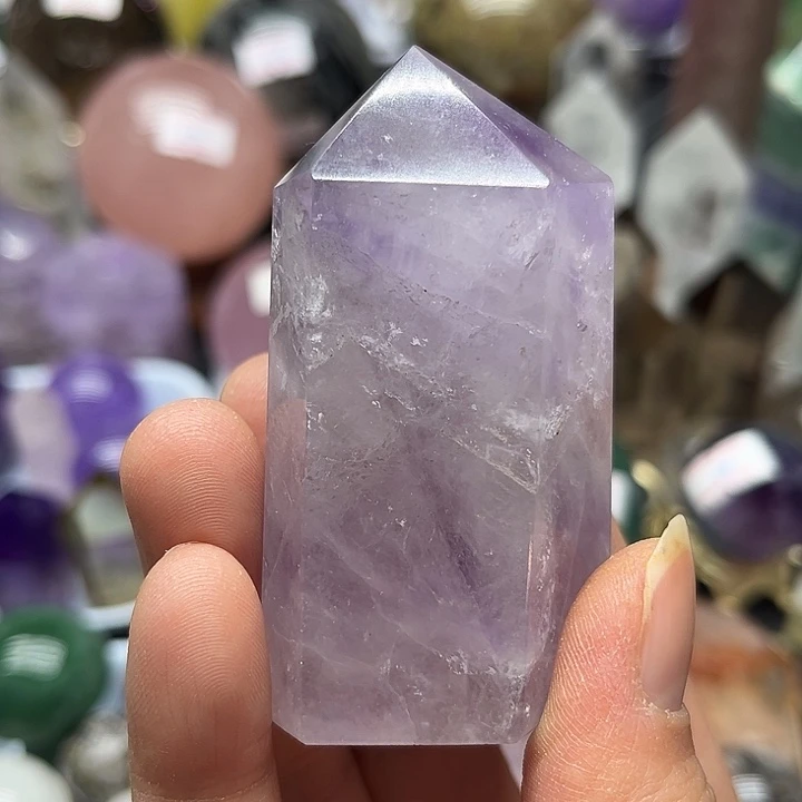 珠宝半成品水晶未镶嵌113克紫水晶柱