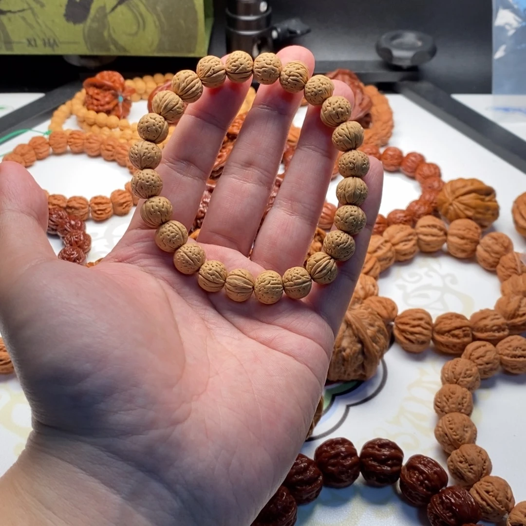 文玩核桃手串1.1矮桩特别圆润桃核手串