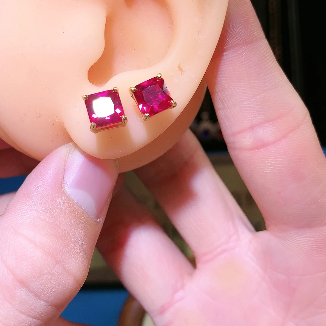 红宝石戒指银S925镶嵌