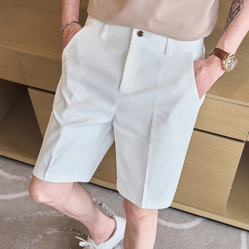 西装短裤男款2025新款高级感西装裤夏季薄款裤子商务休闲五分裤