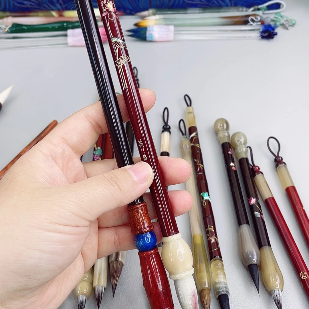 非遗螺钿高端2支中楷，蓝菩提和荷花