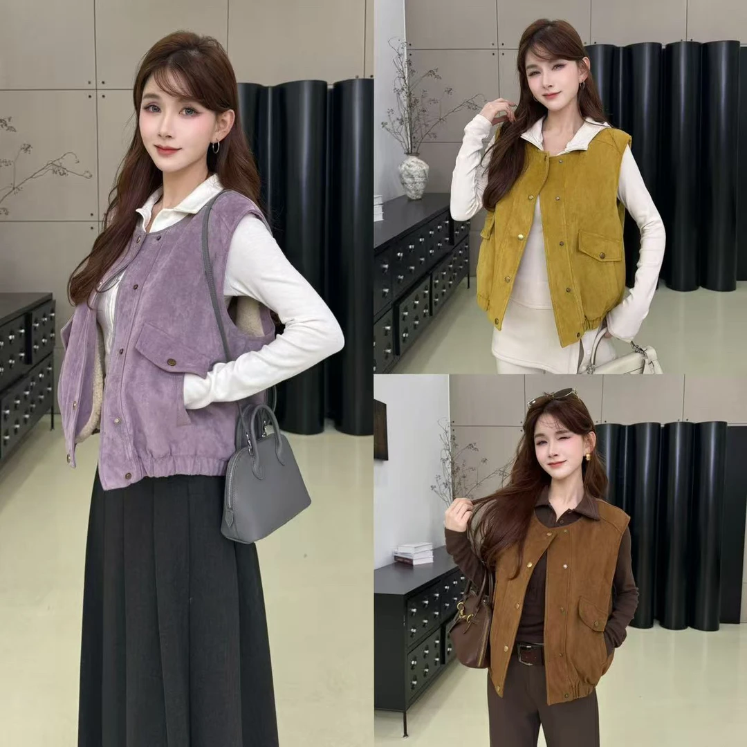 【布朗尼】西班牙进口美利奴 奢级质感 麂皮绒马甲