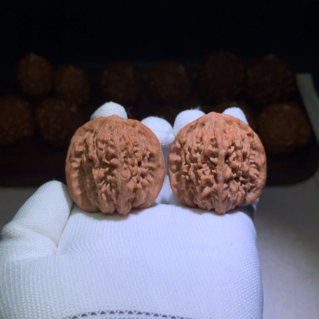 吊坠文玩核桃A级41尺红皮蓟县三角楼