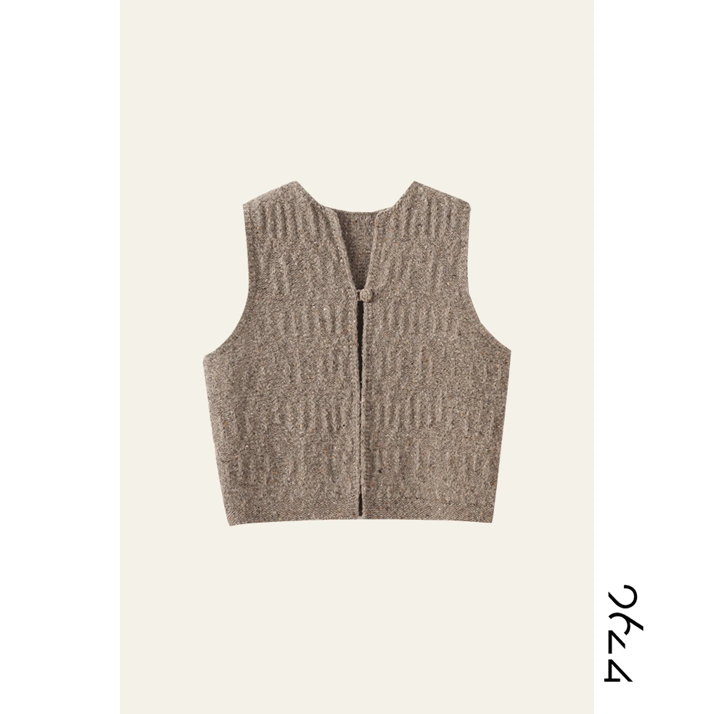 【麻木】牦牛绒+羊毛定制蒸汽花纱保暖女装背心马甲29457