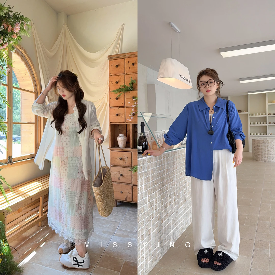 应小姐【马吉拉周末】微胖大码莱赛尔天丝衬衫显瘦设计宽松长袖衬衫