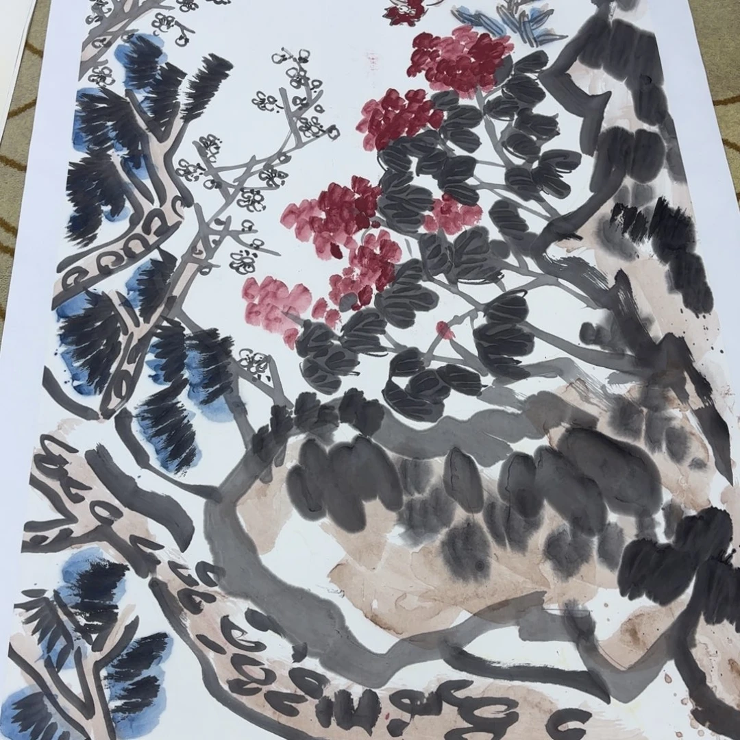 俊***逸国画高鸿六尺作品艺