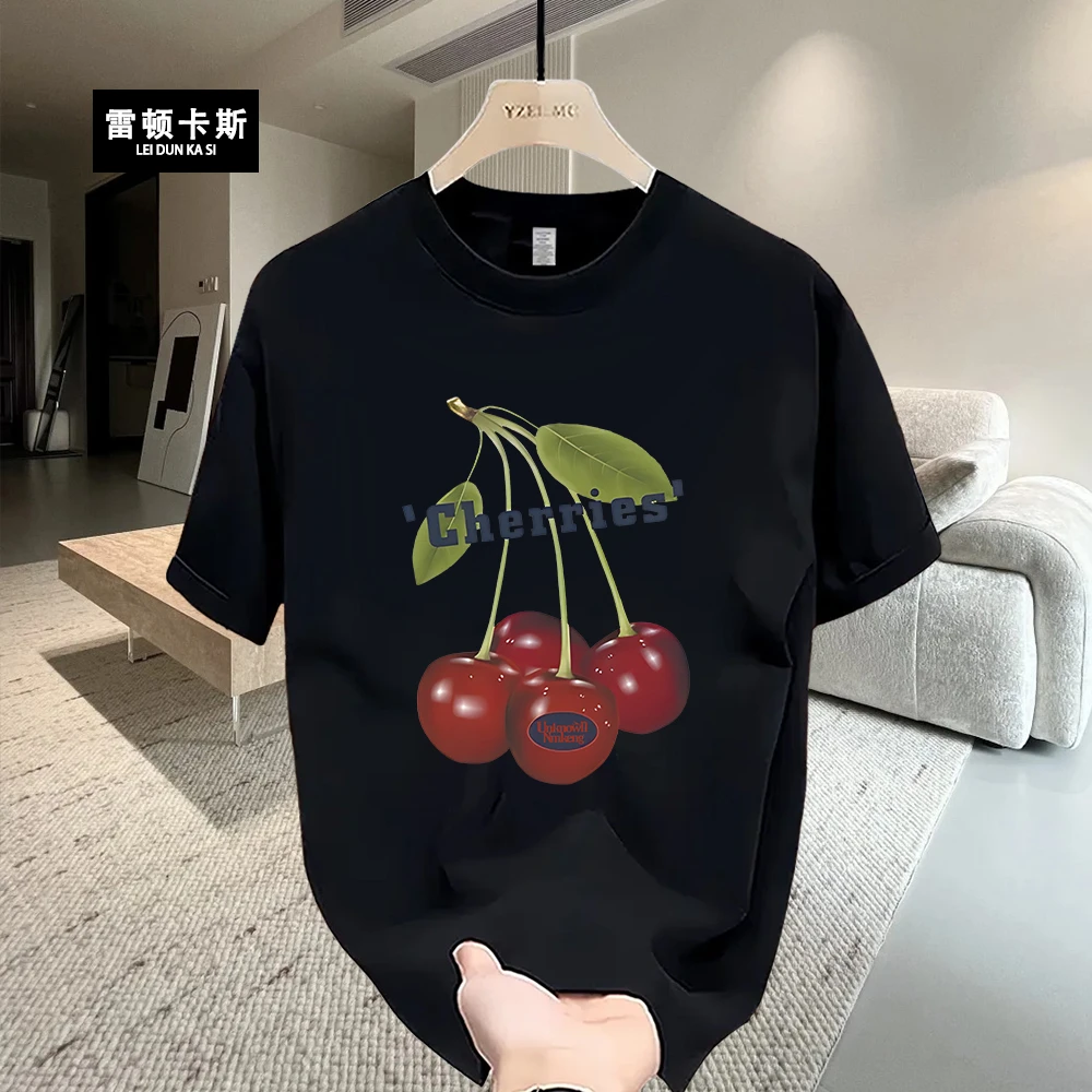 雷顿卡斯美式痞帅重磅纯棉短袖T恤青年男女款夏季ins潮牌圆领上衣