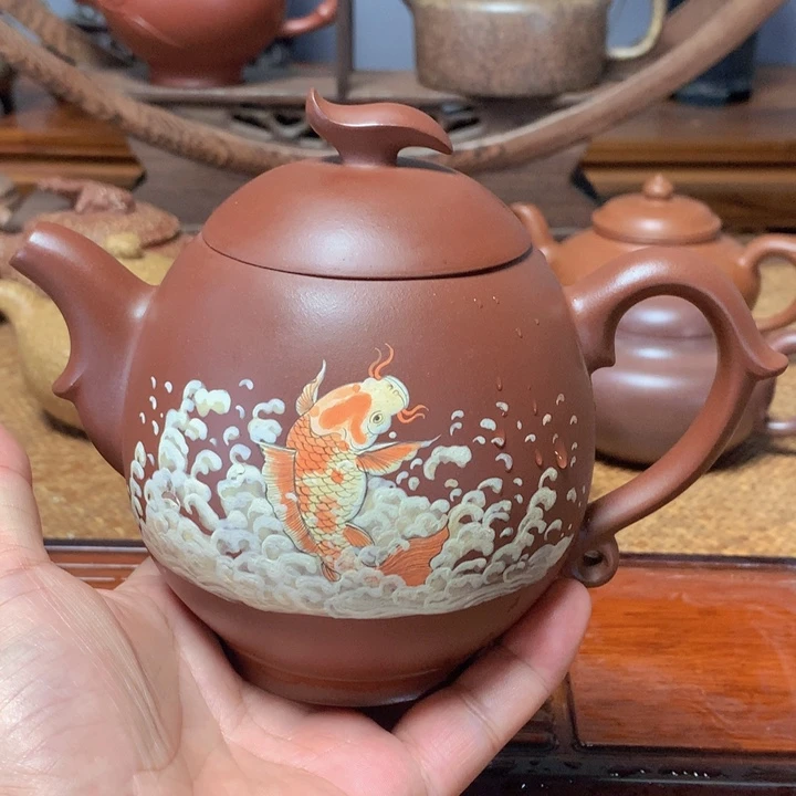 茶壶紫砂鱼跃龙门
