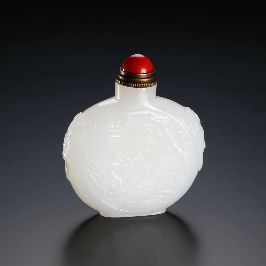 《博古文物》- 玉-人物诗文鼻烟壶-TH-250219