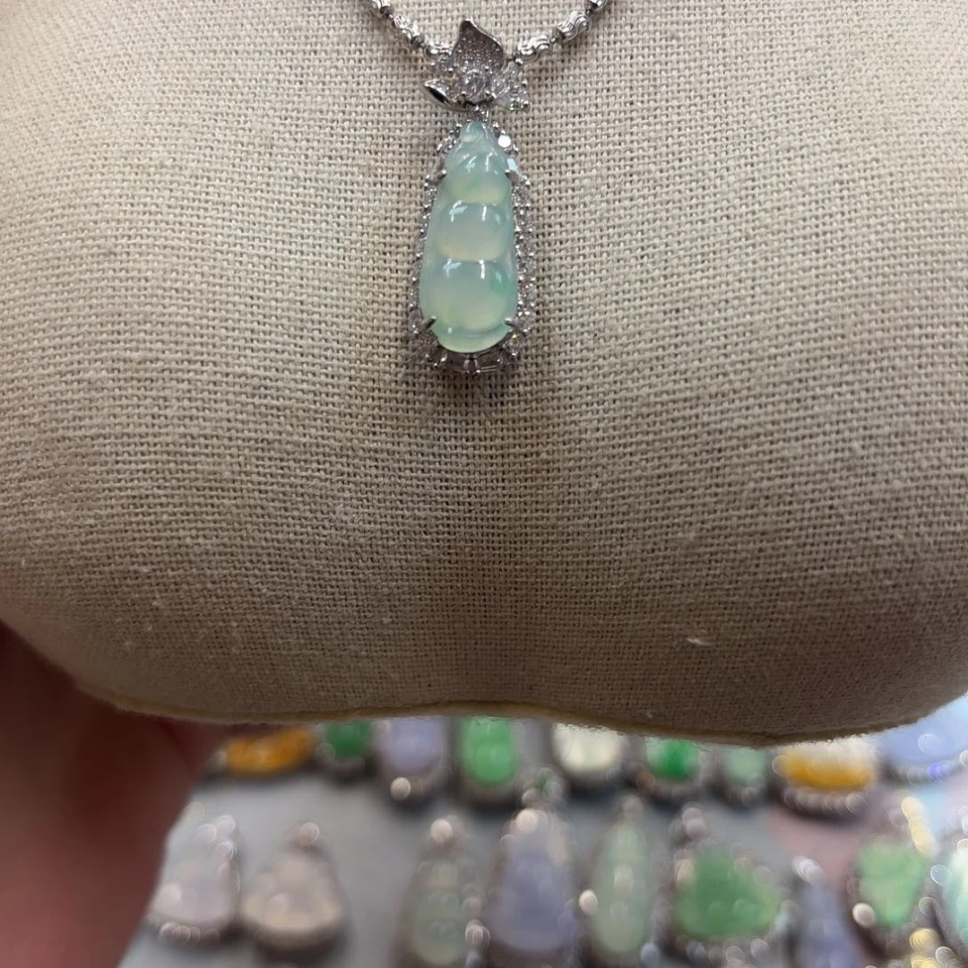 翡翠银S925镶嵌吊坠(不含链)