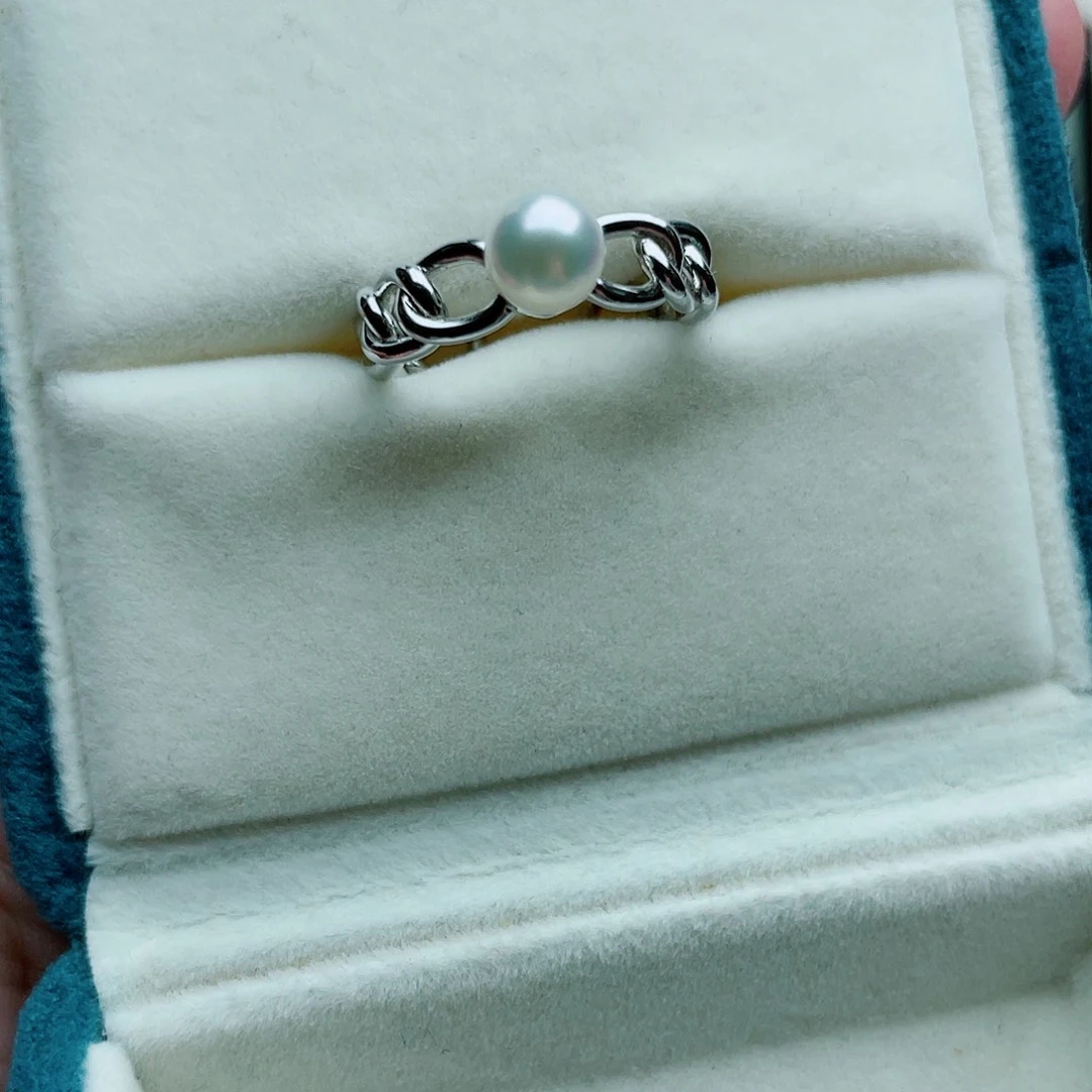 海水珍珠银S925镶嵌戒指