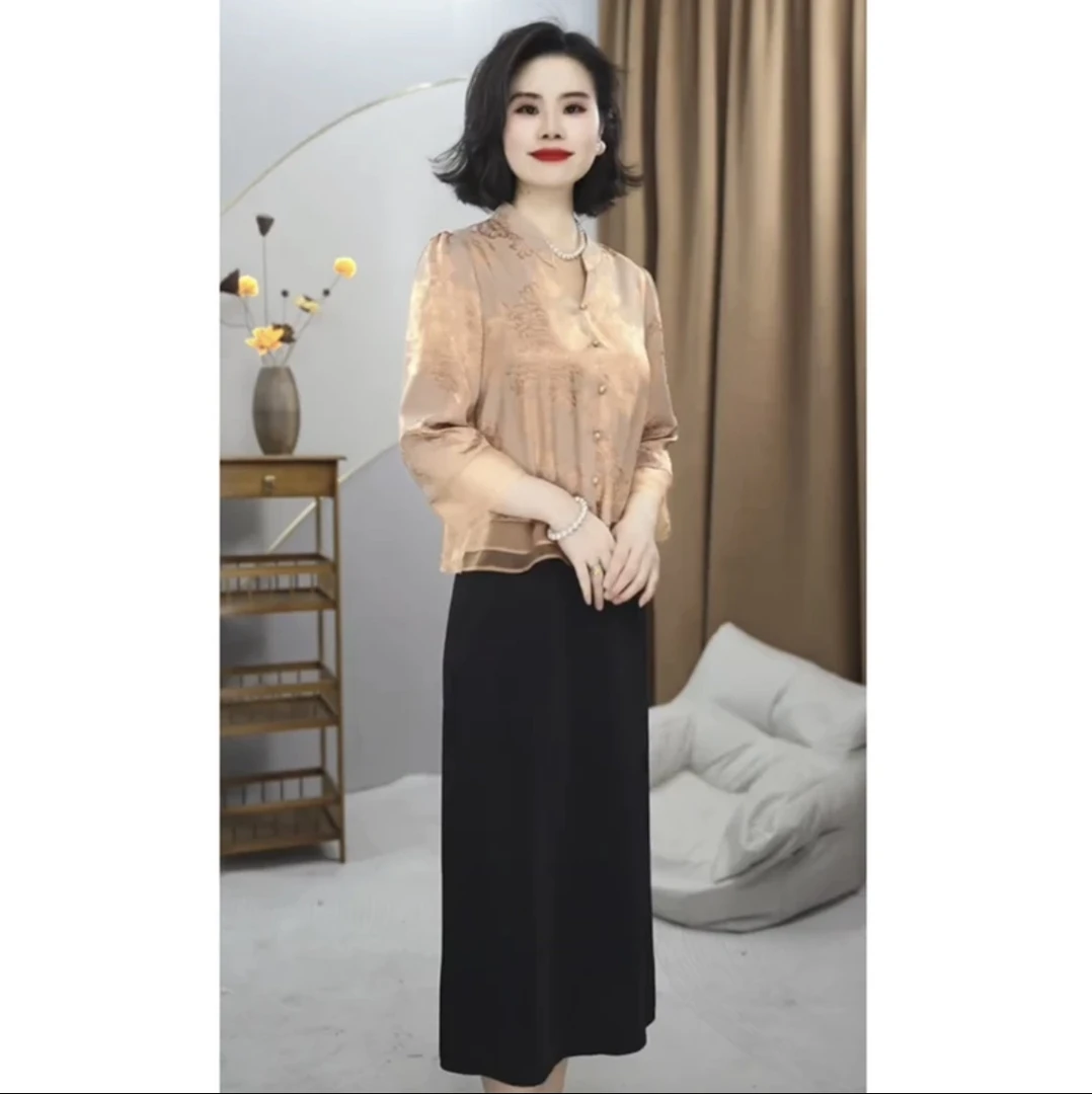 【连衣裙】2025夏季新款气质时尚优雅显瘦修身假两件中长款连衣裙