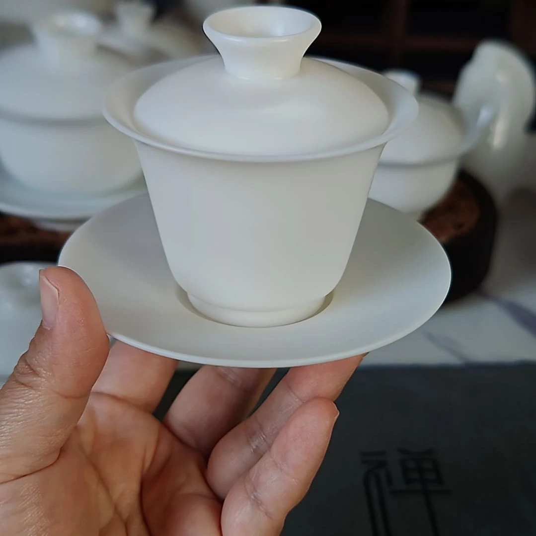 90ml盖下容量玉脂白素烧