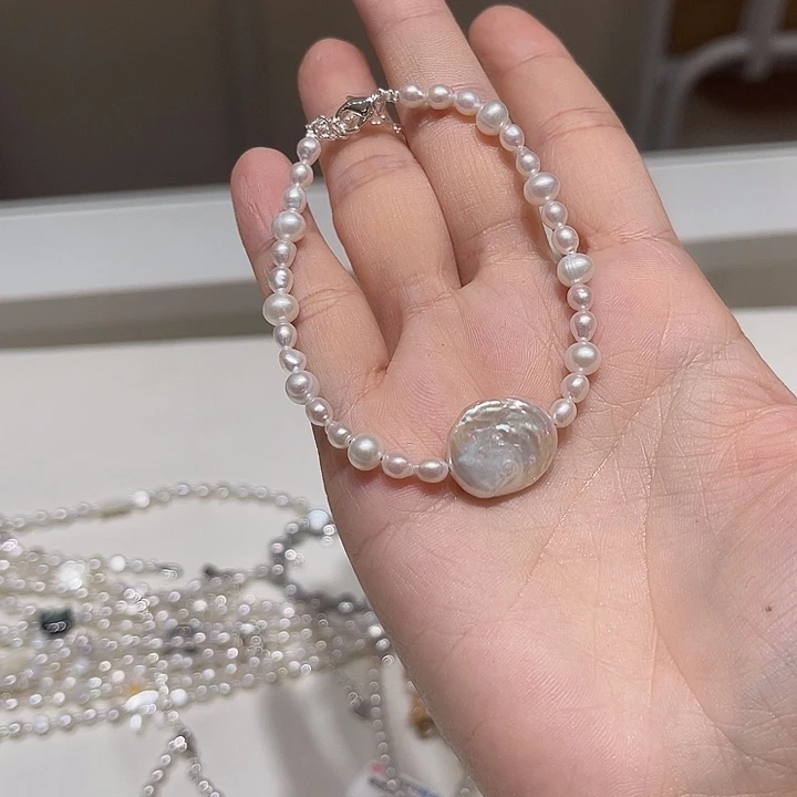 淡水珍珠手绳合金
