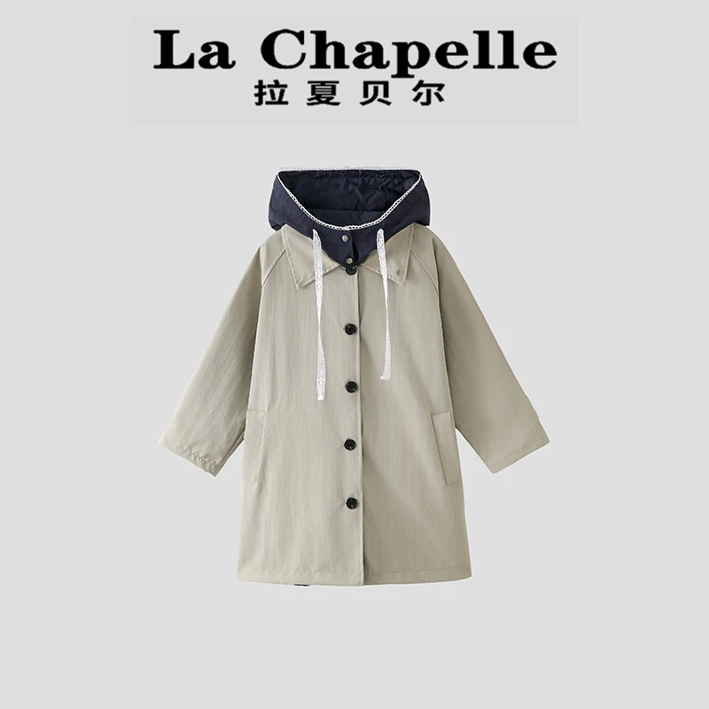 La Chapelle【拉夏贝尔】秋季儿童新款韩系俩面穿风衣外套LA1875