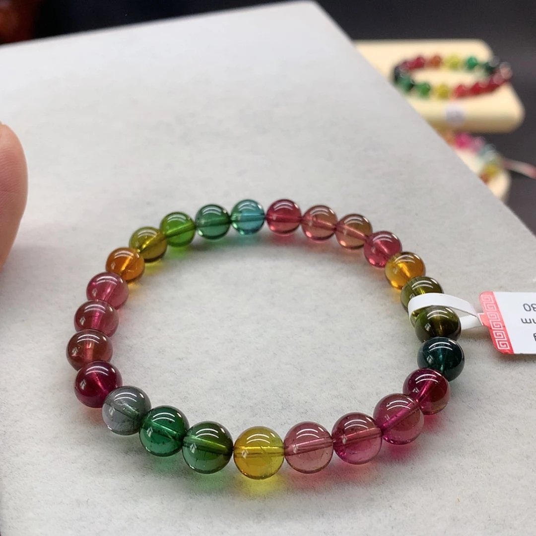 【闪购商品】未镶嵌手链碧玺艳丽色标单圈7.8