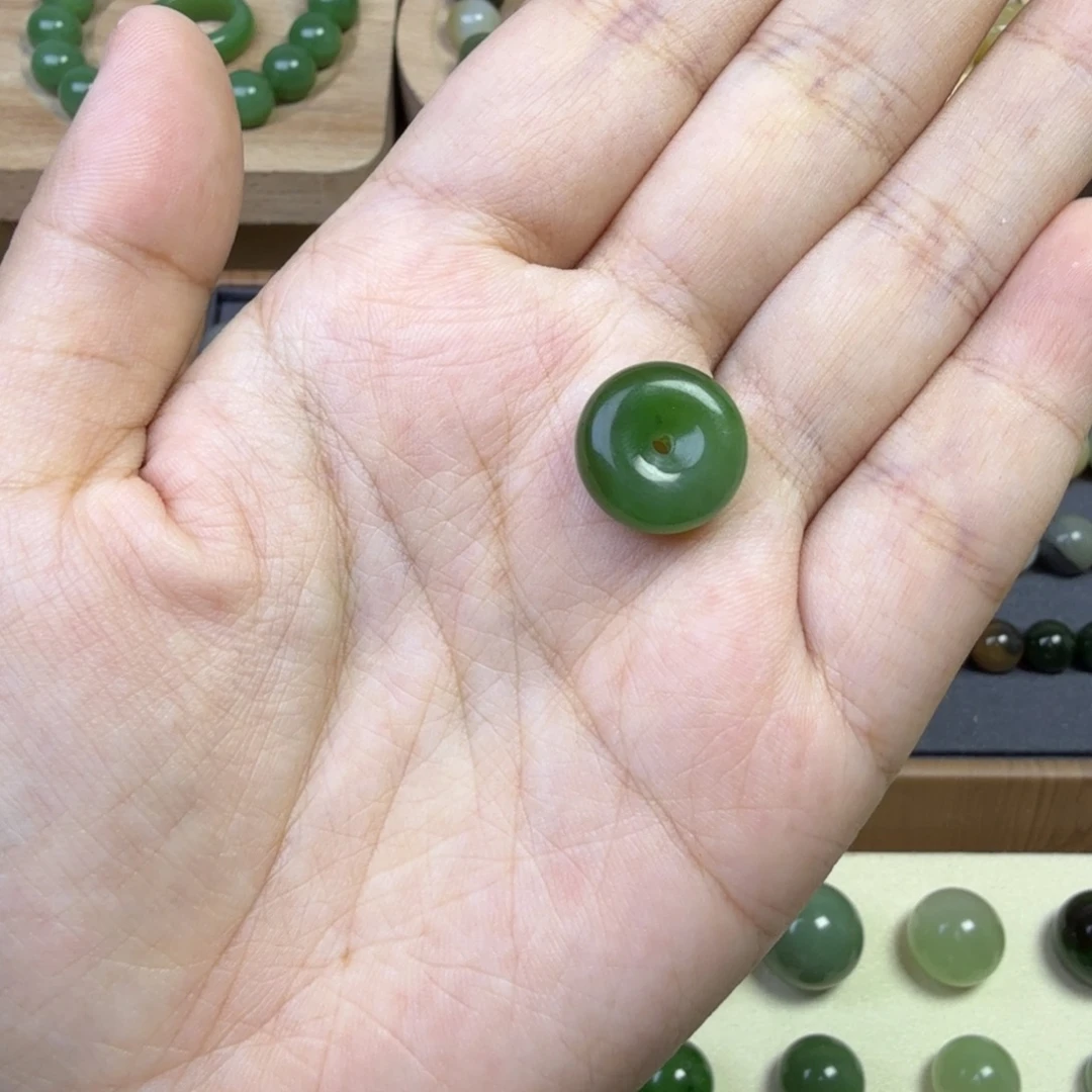 未镶嵌和田玉珠宝半成品碧玉平安扣
