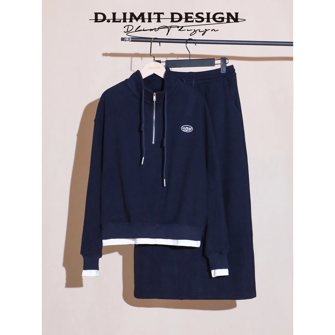 【D.Limit design】再生纤维素纤维半拉链立领卫衣DLXXC606