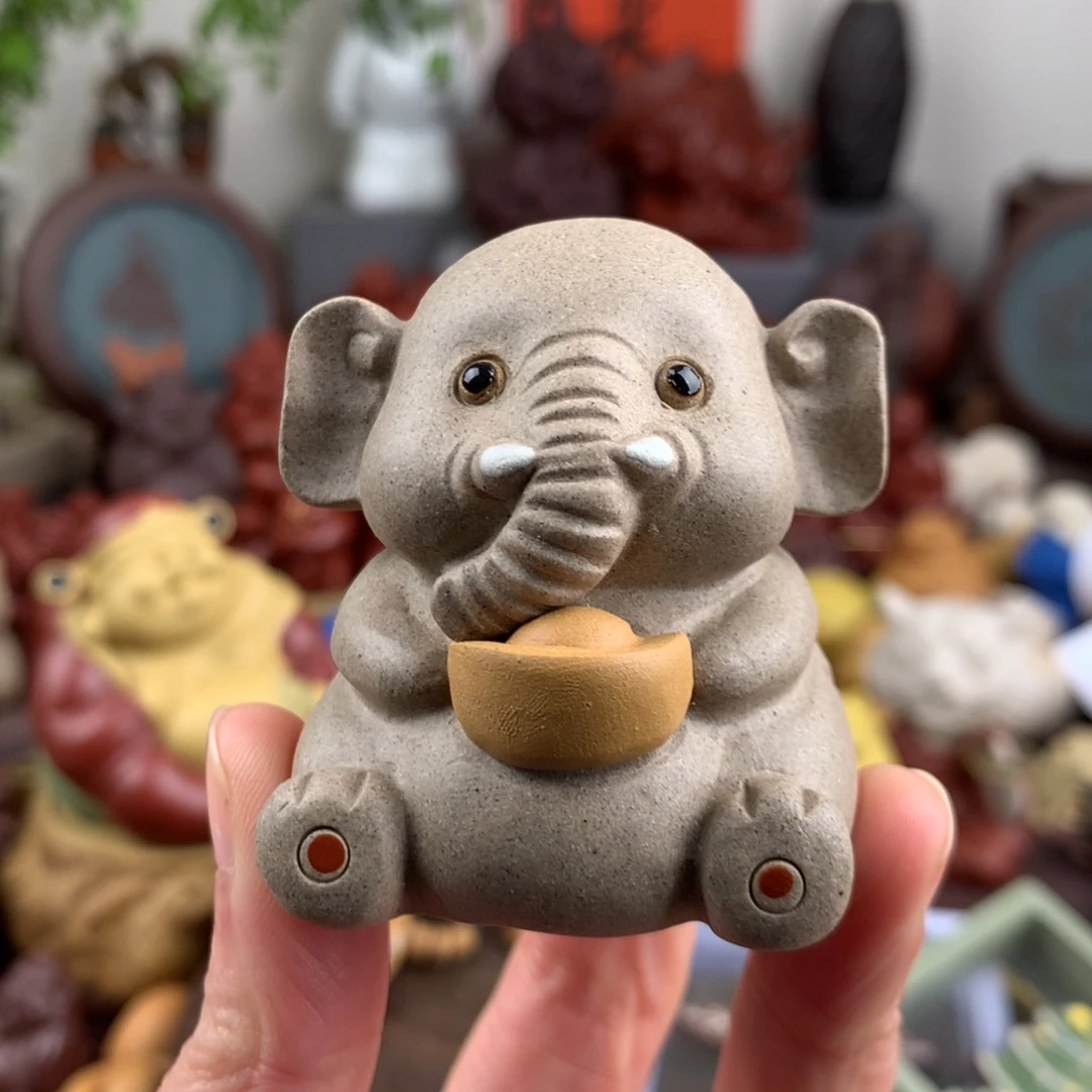 紫砂茶宠元宝吉象