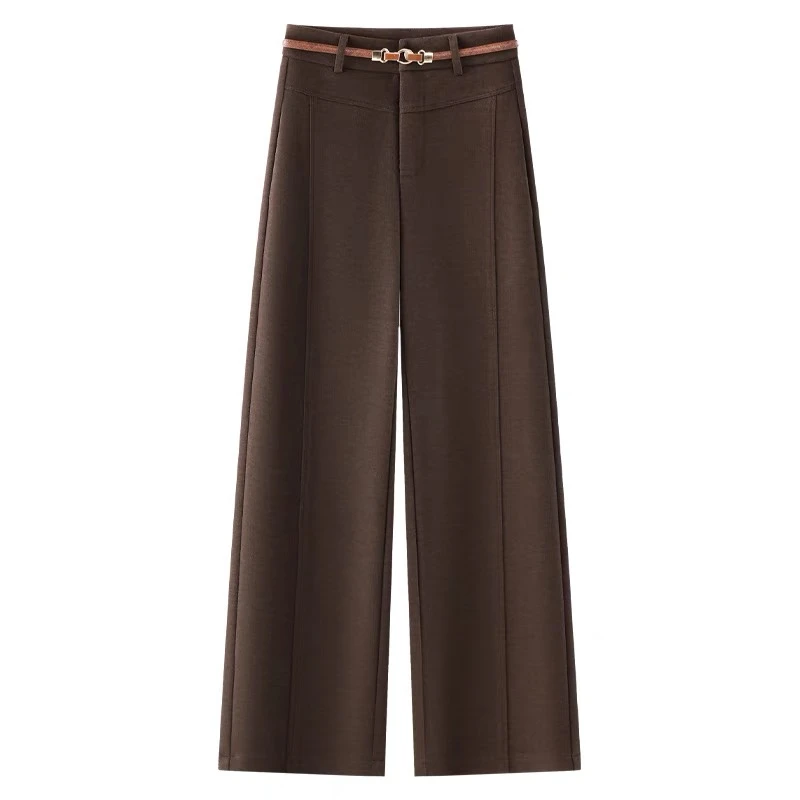 Y9869冬季新款加厚直筒裤窄版显瘦长裤女裤子梧桐裤