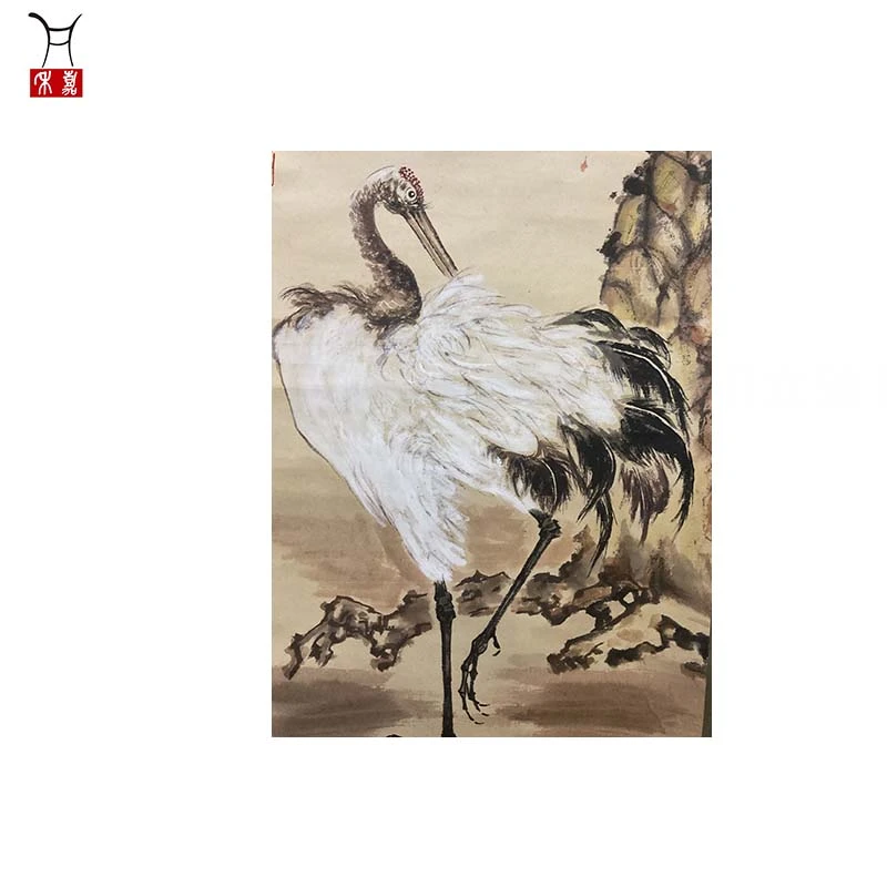 S1013松鹤图立轴123x40/4.4平尺