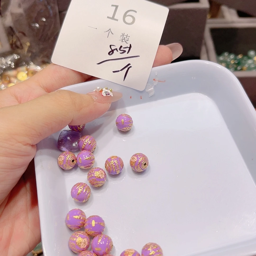 紫晶珠宝半成品银S925镀金镶嵌16