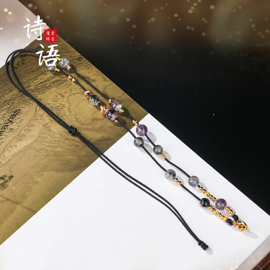 【诗语】黑银钛万能项链多样性发一 T1-377