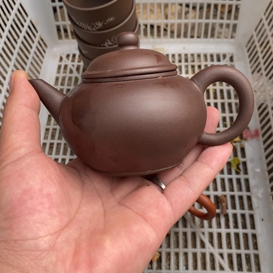紫砂茶壶老紫泥水平200cc
