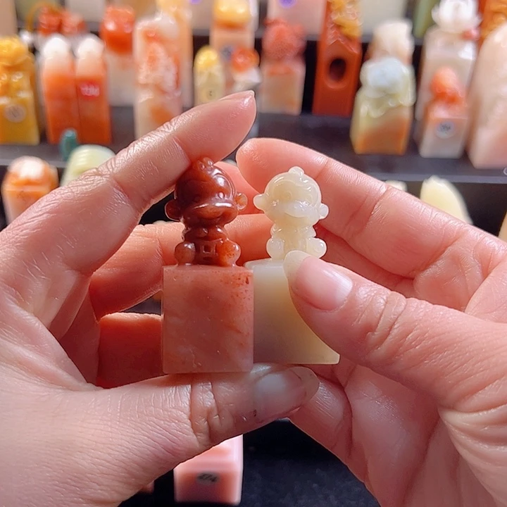 老挝石印石闲*慌手工定制设计风格，猴子