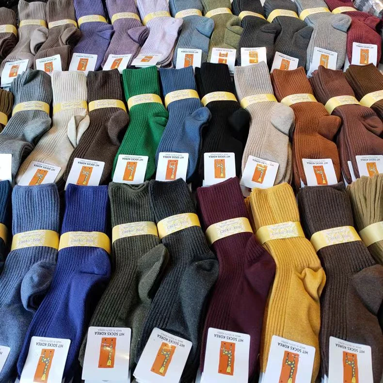 男袜加厚冬季中筒长筒袜不挑色