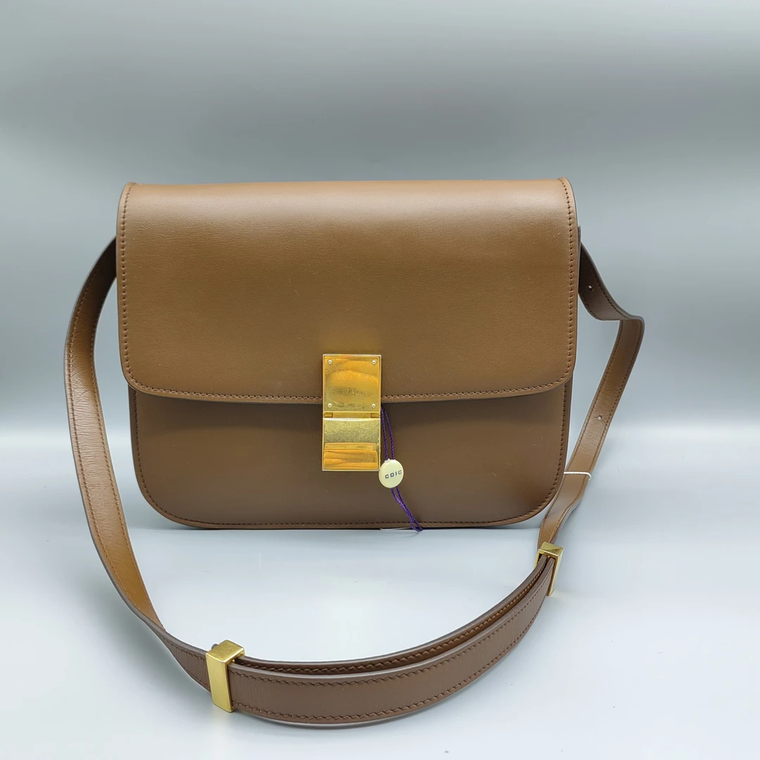 95新 Celine/思琳  焦糖色box单肩包 1640 3837