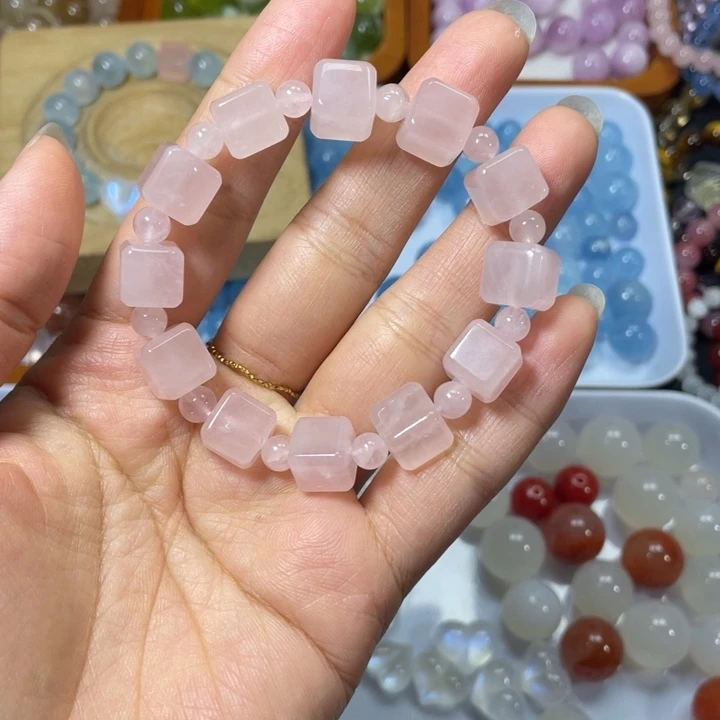 水晶未镶嵌手链方糖粉水